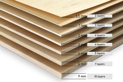 Lasersheets 10 x A4 Contreplaqué de bouleau 9mm | 210 x 297 mm | Pack avantage | Pour découpe laser, modélisme, loisirs créatifs, CNC, pyrogravure