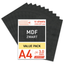 Lasersheets 10 x A4 MDF Noir 3mm | 210 x 297 mm | Pack avantage | Pour découpe laser, modélisme, loisirs créatifs, CNC, pyrogravure