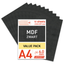 Lasersheets 10 x A4 MDF Noir 6mm | 210 x 297 mm | Pack avantage | Pour découpe laser, modélisme, loisirs créatifs, CNC, pyrogravure