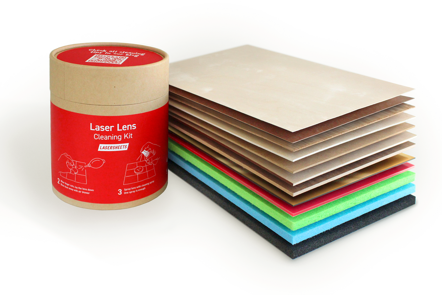 Kit d'échantillons Lasersheets (CO₂ + Diode) avec Kit de Nettoyage de Lentille Laser gratuit