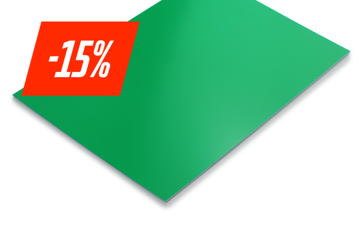 Economy graveerplaat 1.5 mm groen met witte kern - Lasersheets - sale 15%